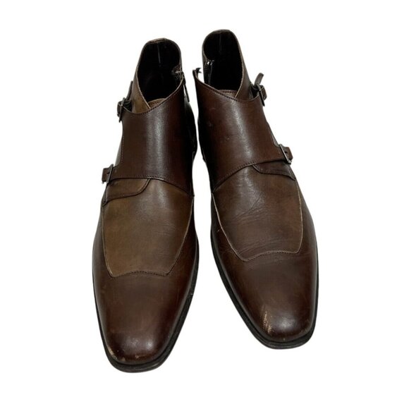 Mezland Monk Strap Chelsea Boots Brown Almond Toe Men\'s 10M NICE main image 6